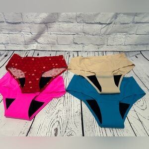 Ruby Love 4 pack Period Panties Hipster Size Large